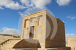 Minya Tuna el Gebel Tomb under scattered clouds 