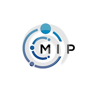 MIP letter technology logo design on white background. MIP creative initials letter IT logo concept. MIP letter design