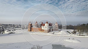 MIR, BELARUS - January 22, 2021: Medieval castle in Mir, Belarus