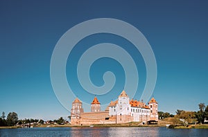 Mir Belarus. Panoramic View Of Mir Castle Complex Ancient Monument