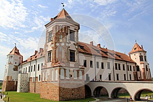 Mir Castle, north-east angle exterior view, Mir, Hrodna Region, Belarus