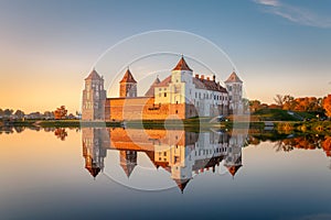 Mir castle in the sunsetlight