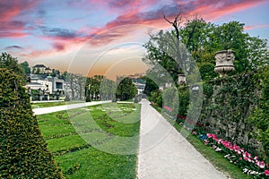 The Mirabell Gardens (in German Mirabellgarten) around the Mirabell Palace, Salzburg, Austria