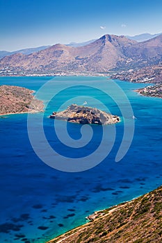 Mirabello bay with Spinalonga island on Crete