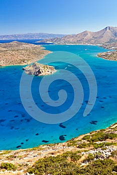 Mirabello bay with Spinalonga island on Crete