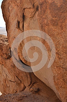 mirabib lonely scenic Granit Rock in the Desert Panorama sunrise