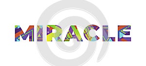 Miracle Concept Retro Colorful Word Art Illustration