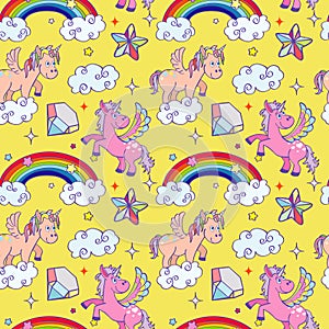 Miracle unicorn wizard seamless background