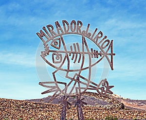 Mirador del Rio sign, Lanzarote.