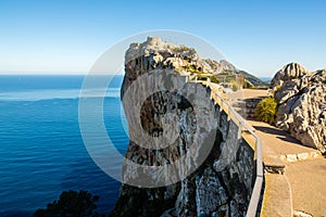 Mirador Es Colomer cliff on a sunny day, Majorca, Spain