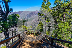 Mirador Lomo de las Chozas at Caldera de Taburiente national park at La Palma, Canary islands, Spain photo