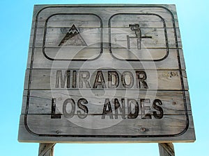 Mirador Los Andes Signboard Wooden