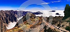 MIrador Roque de los Muchachos - La palma, Canary islands. popular tourist attraction photo