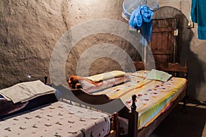 MIRAFLOR, NICARAGUA - APRIL 22, 2016: Guest`s bedroom in a homestay in Protected Area Miraflor, Nicarag