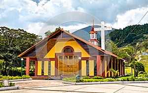 Miraflores church in Oxapampa, Peru photo