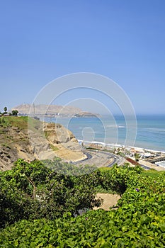 Miraflores District landscapes in Lima, Peru