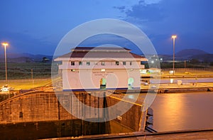 The Miraflores Locks in the Panama Canal