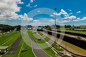 Miralflores locks at the Panama Canal.