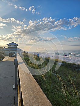 Miramar Beach boardwalk at the beach.