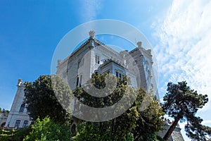 Miramare castle on the gulf of Trieste, Italy