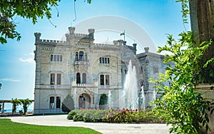 The Miramare castle in the Gulf of Trieste, Italy