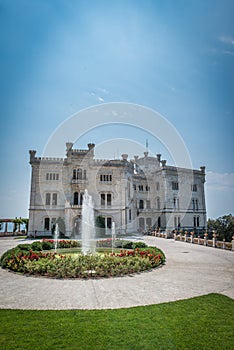 The Miramare castle in the Gulf of Trieste, Italy