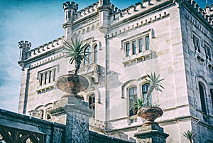 Miramare castle near Trieste, Italy, analog filter