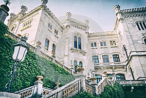 Miramare castle near Trieste, Italy, analog filter