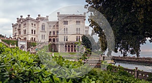 Miramare Castle at sunset, Trieste, Italy - Panorama