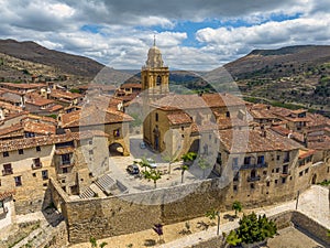 Mirambel in Teruel, panoramic aerial view