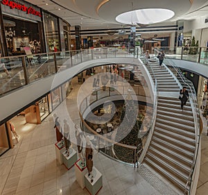 Inside Westfield Miranda Shopping Centre in South Sydney, Australia
