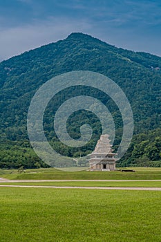 Mireuksaji Stone Pagoda at archaeological site