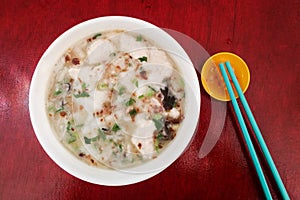 Miri Sarawak local delicacy noodle soup named Ding Bian Hu