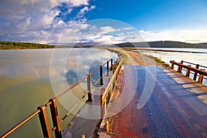 Mirna river mouth bridge and estuary view