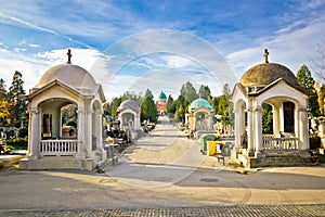 Mirogoj cemetery walkway gardens of Zagreb