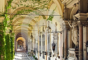 Mirogoj cemetry entryway arcade. Zagreb, Croatia