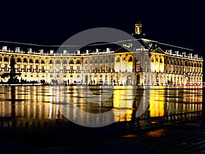 The Miroir d`eau fountain in Bordeaux - France