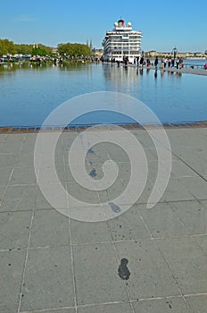 The Miroir d`eau or Water Mirror in Bordeaux