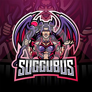 Succubus esport mascot logo design photo