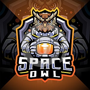 Space owl esport mascot logo design