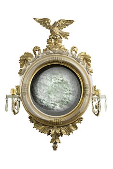 Mirror antique round hall mirror with old mirror glass