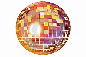 Mirror ball 70s seventies music vector illustration Generative AI