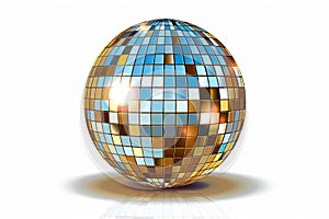 Mirror ball 70s seventies music vector illustration Generative AI