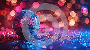 Mirror Ball Disco Lights Club Dance Party Glitter Background