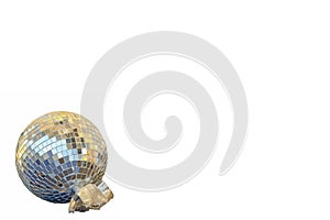 Mirror ball for disco on white background