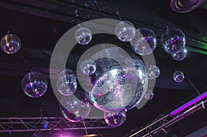 Mirror balls in a club