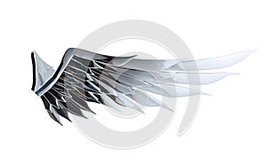 Mirror beautiful angel wing isolated on white background with clipping path