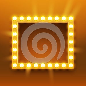 The mirror in the dressing room. Make up mirror with light bulbs