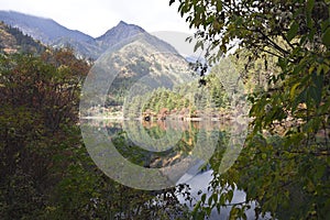 Mirror lake in jiuzhaigou