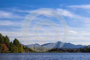 Mirror lake in Lake Placid, New York.